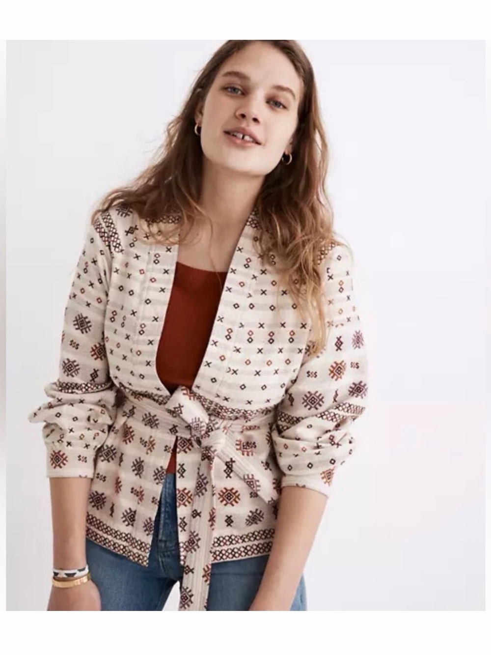Madewell Jacquard wrap cardigan